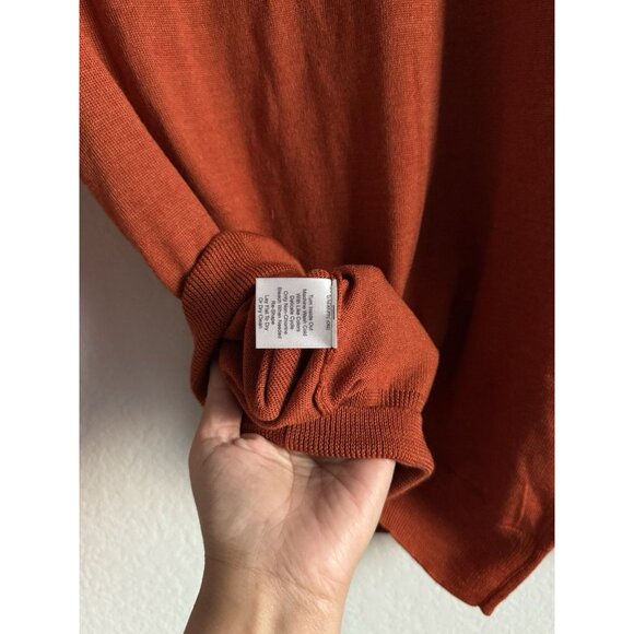 Jos A Bank Mens Merino Wool Tailored Fit 1/4 Zip Sweater Burnt Orange Size L NEW - Picture 6 of 12